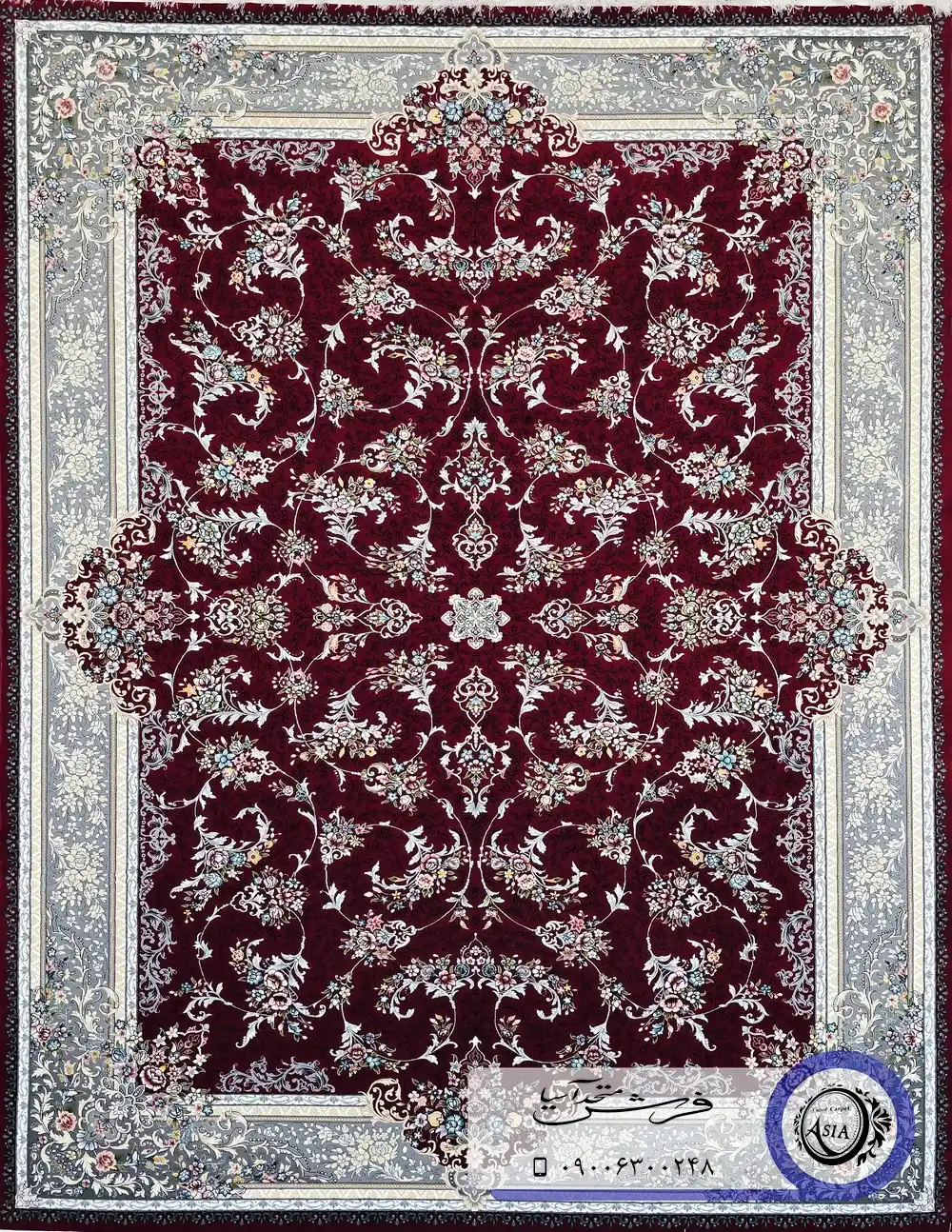 فرش 700 شانه کد E8081 کلاسیک قرمز (لاکی)